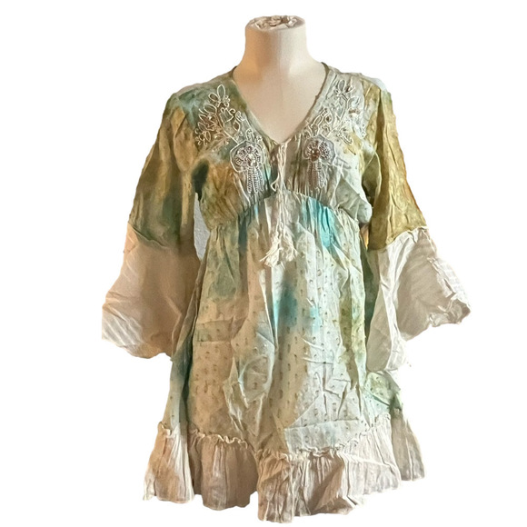 NWT  small boho shirt light green by sacred thread lightweight trending - Picture 8 of 13